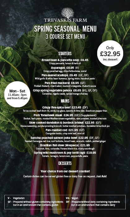 Spring Seasonal Menu April 2025
