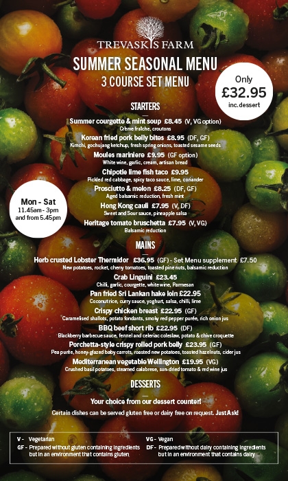 Summer Menu August 2025